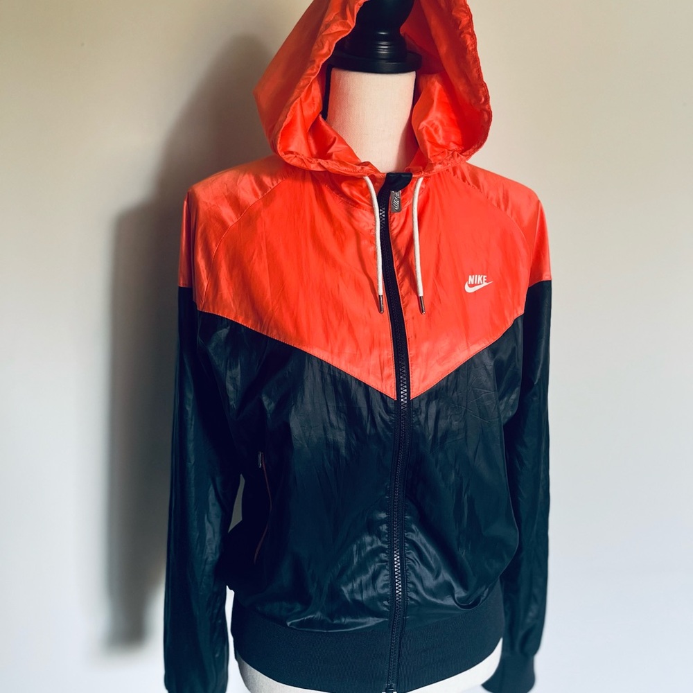 Nike Orange and Black Windbreaker Jacket